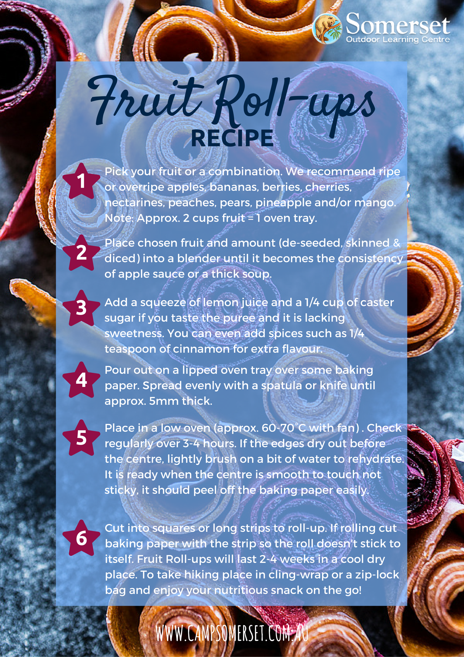 Image Fruit Roll Up Recipe Card