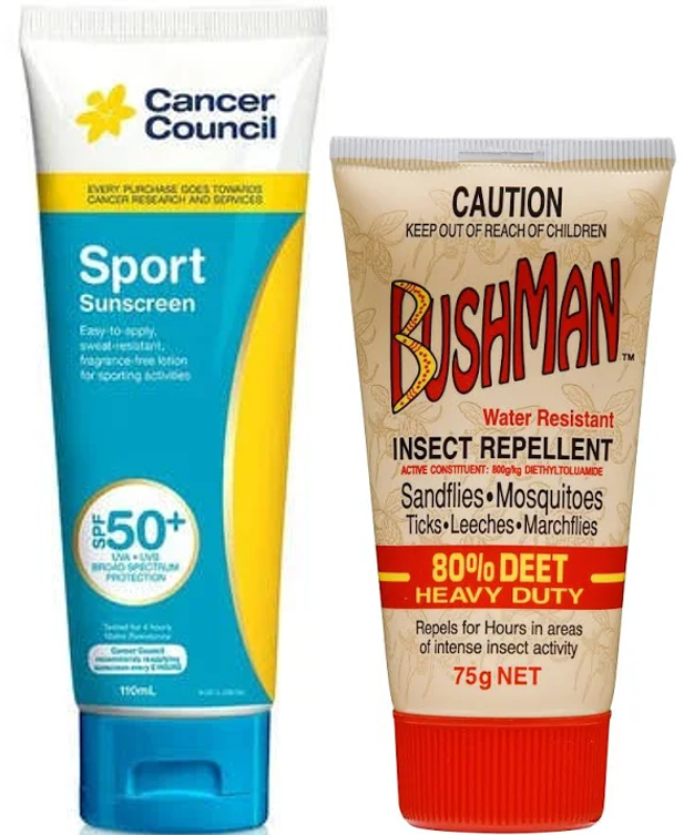 Sunscreen and Insect Repellent