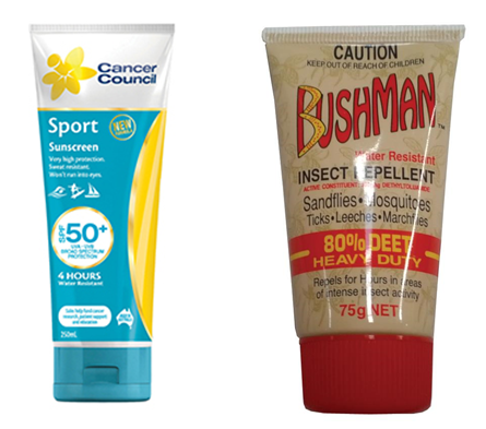Sunscreen and Insect Repellent